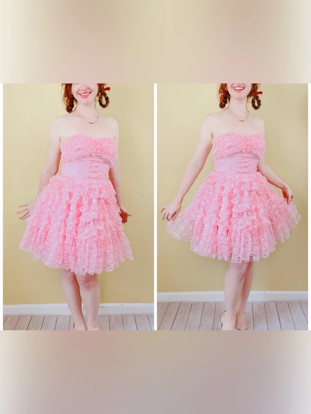 betsey johnson pink ruffle dress ~ 2000s Lace – fruitiga whimsical touch Betsey Johnson Daisy Dotty Mini